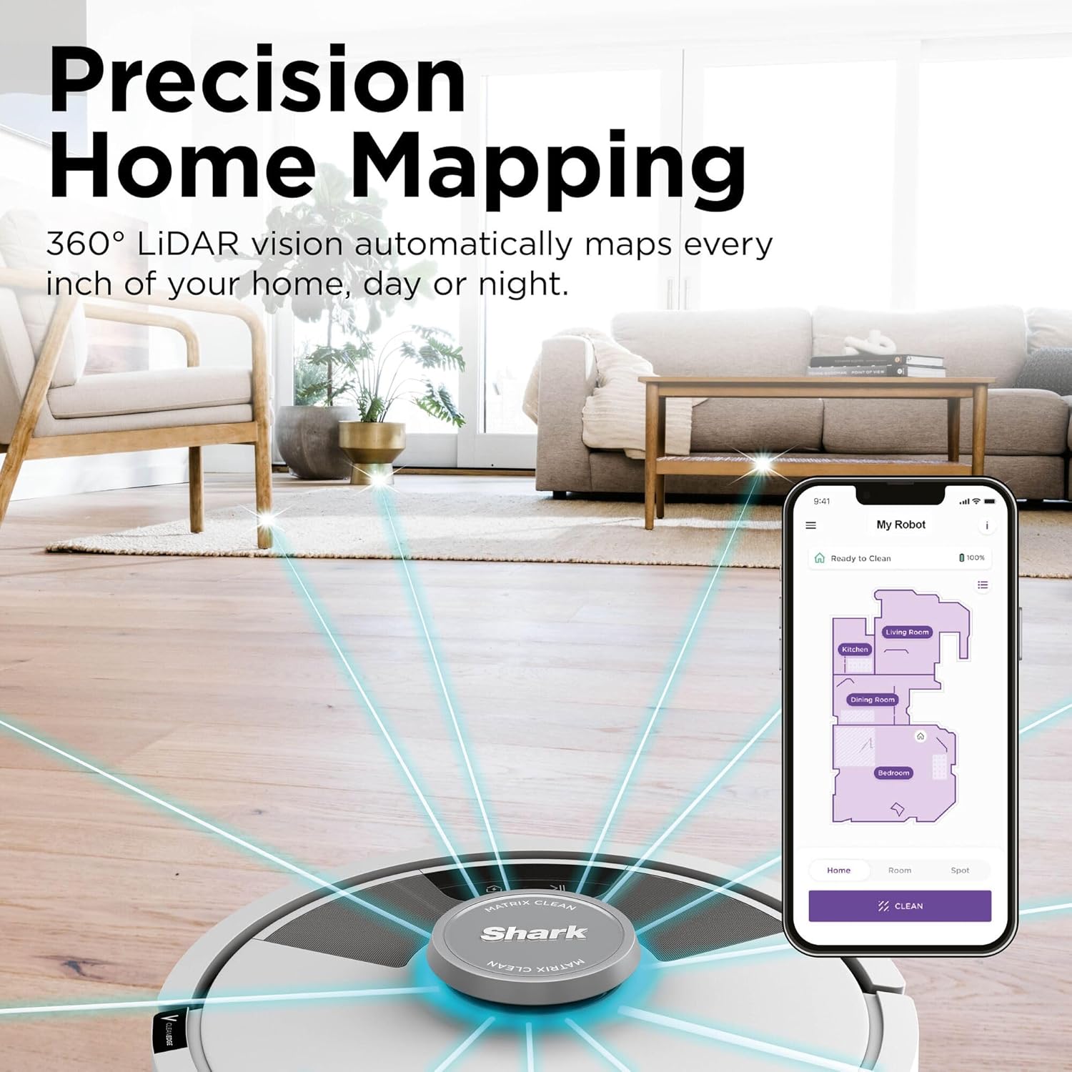 Robot Vacuum Mop Self Empty LiDAR Sonic Clean Pet Hair WiFi