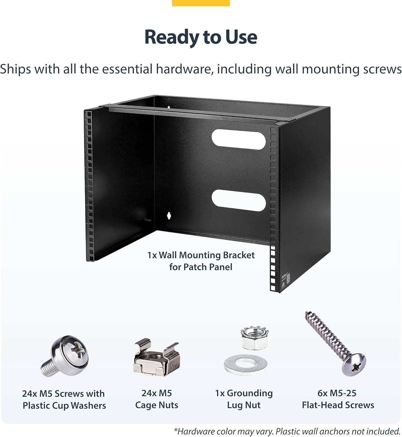 8U Wall Mount Network Rack 19 Inch Low Profile Steel Bracket