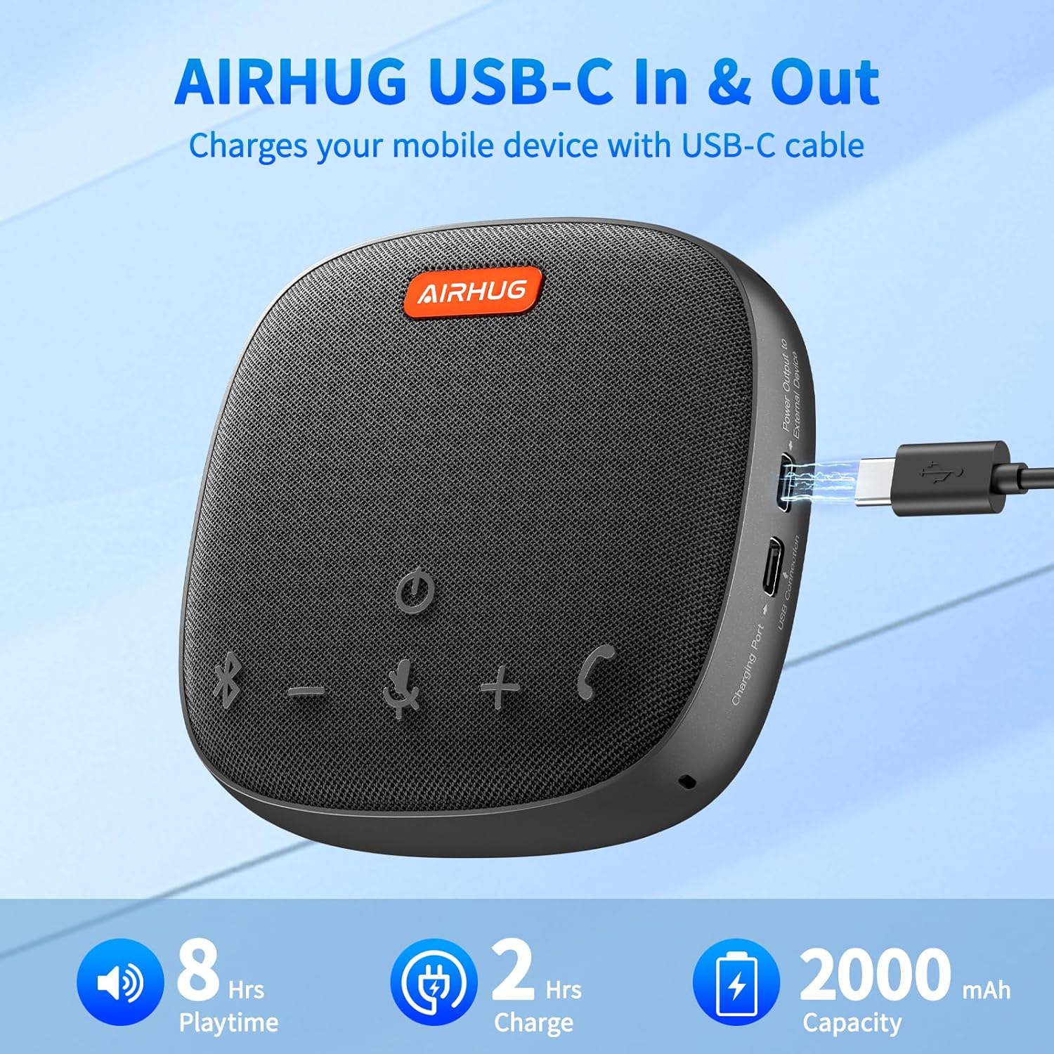 USB Bluetooth Conference Speakerphone 360 Mic Noise Cancel