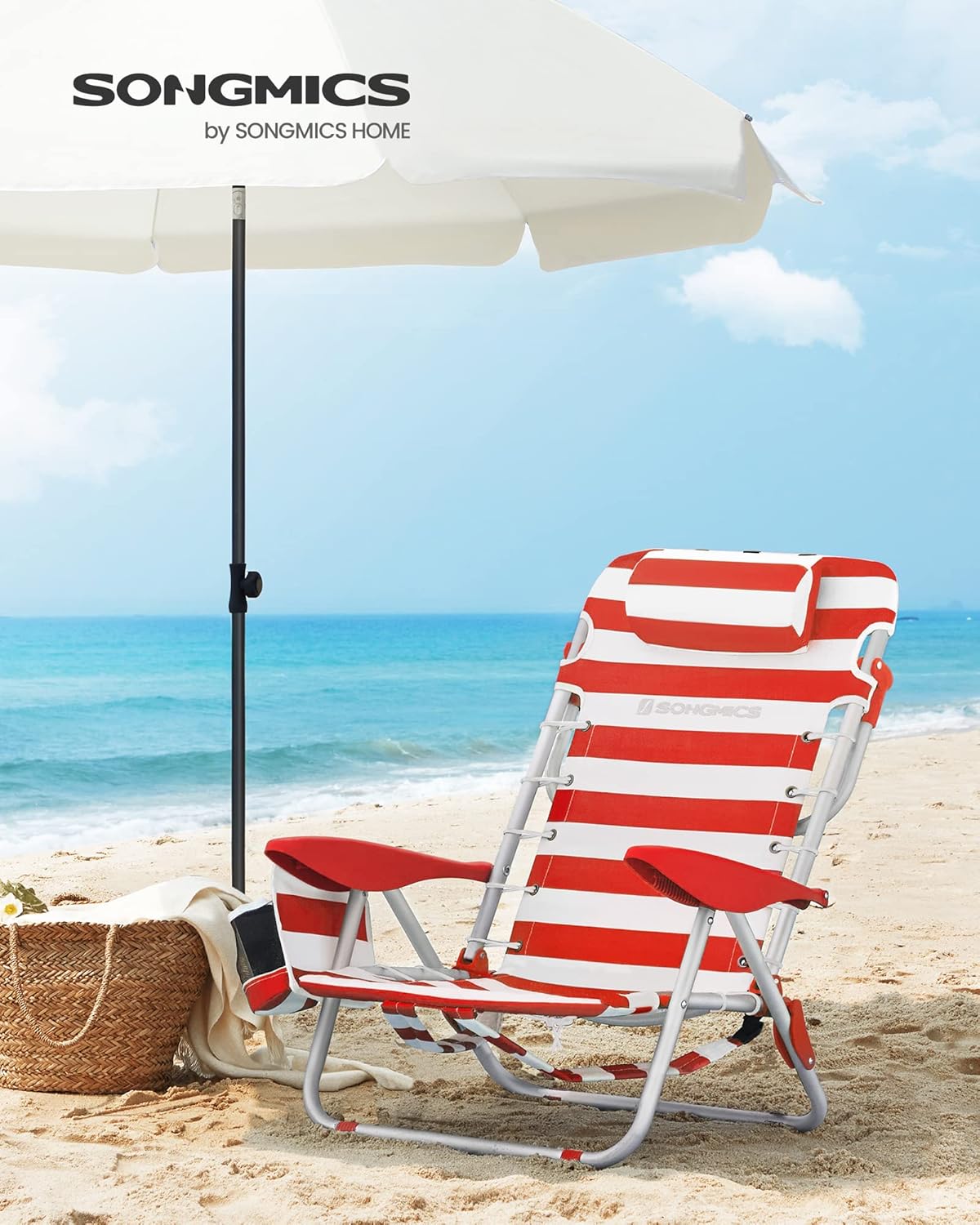 Folding Camping Chair Adjustable Reclining Beach Seat