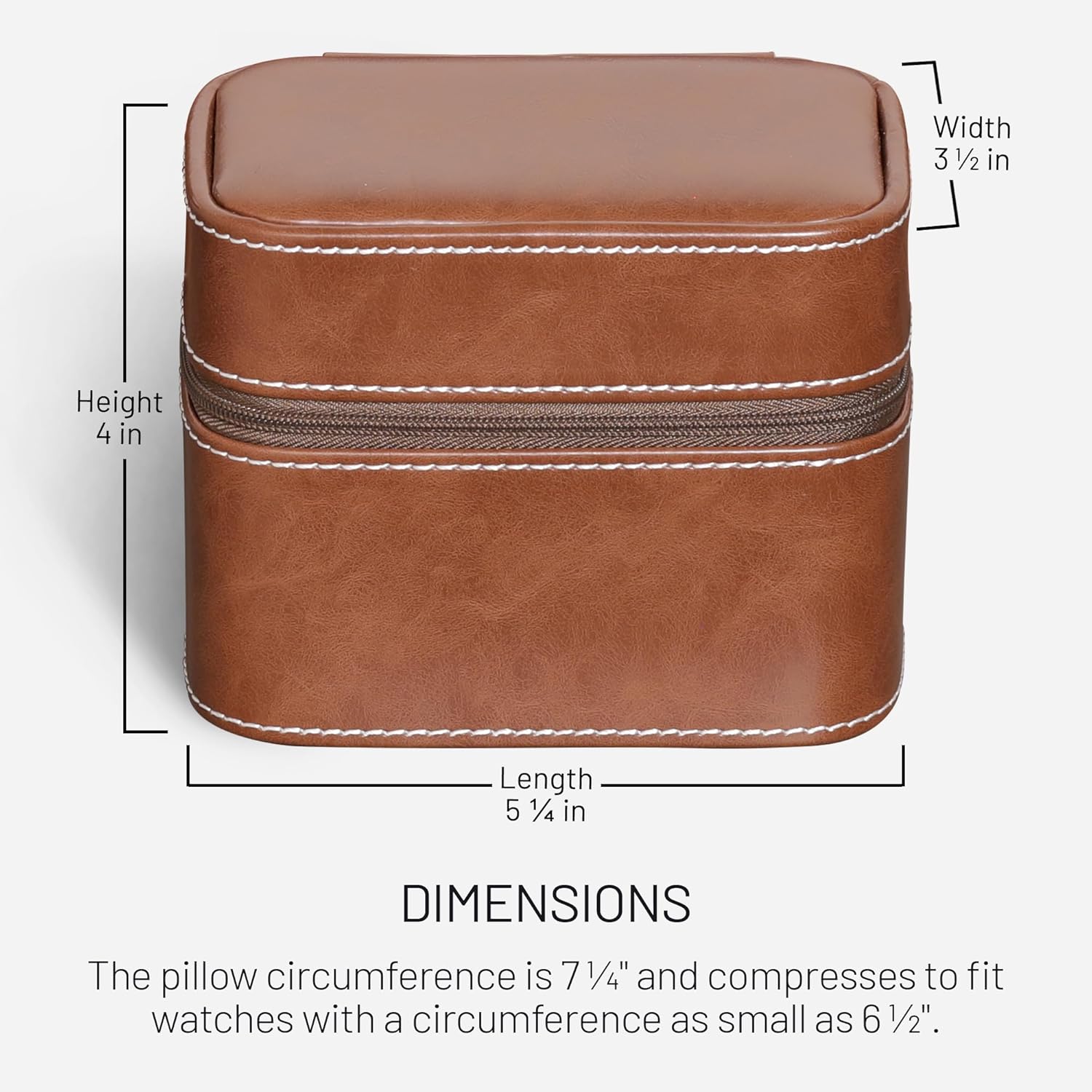 2 Slot Watch Travel Case Storage Organizer Brown