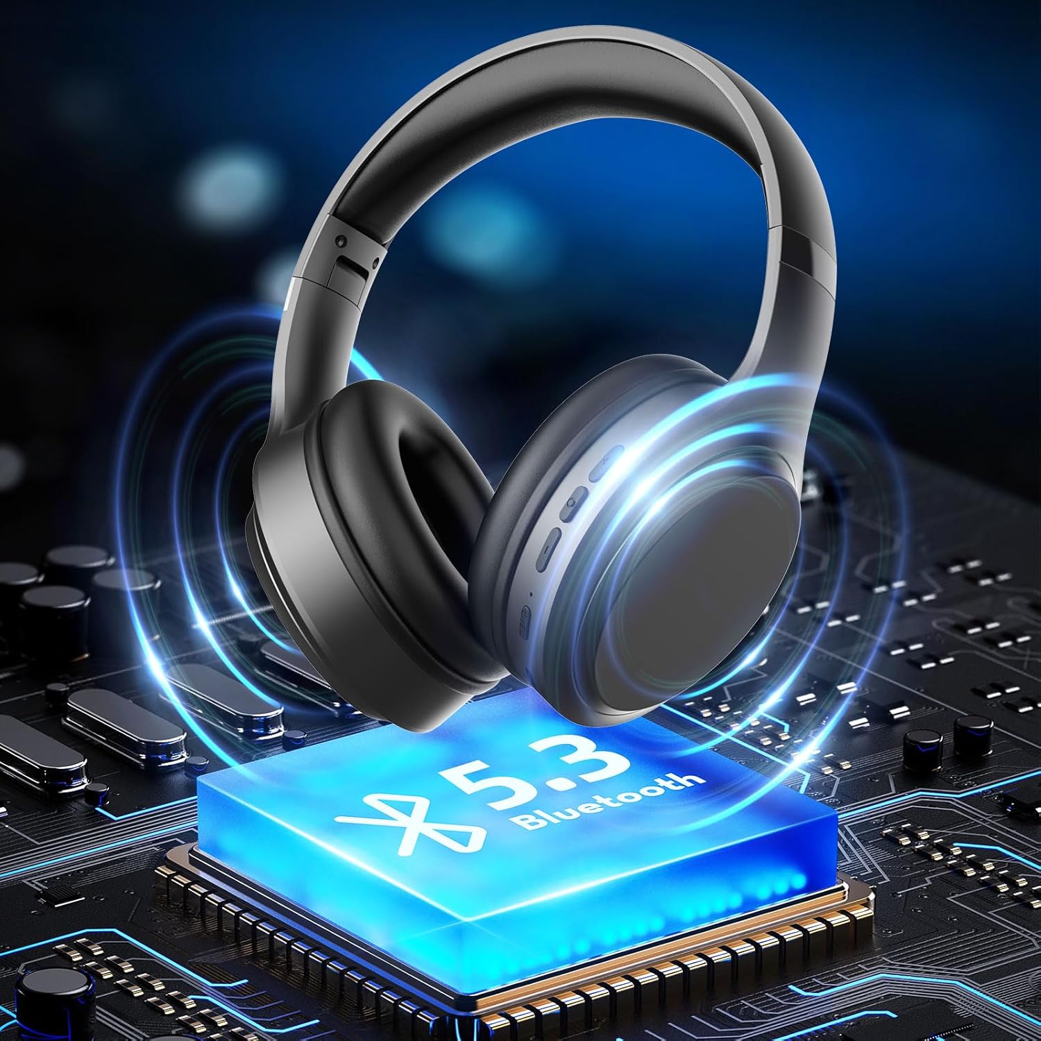 Bluetooth Over Ear Headphones 82H Playtime 3EQ Foldable Mic