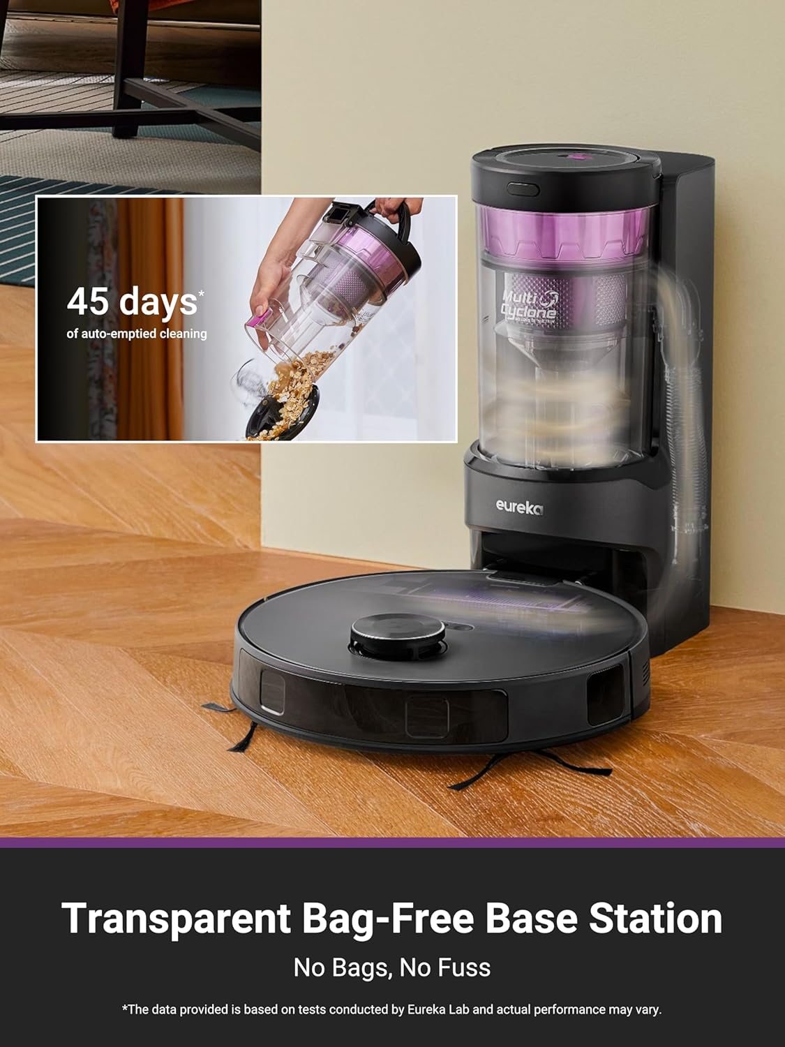 Robot Vacuum Mop Self Empty 8000Pa AI LiDAR 45 Day Pet Hair
