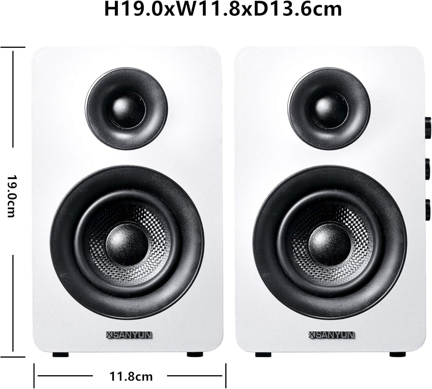60W Active Bookshelf Speakers Bluetooth 5.0 USB DAC PC Monitor Audio