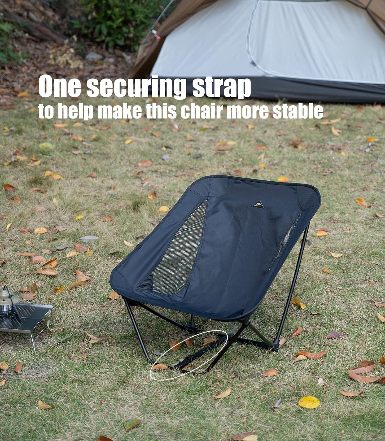 Ultralight Low Camping Chair with Side Pocket Blue
