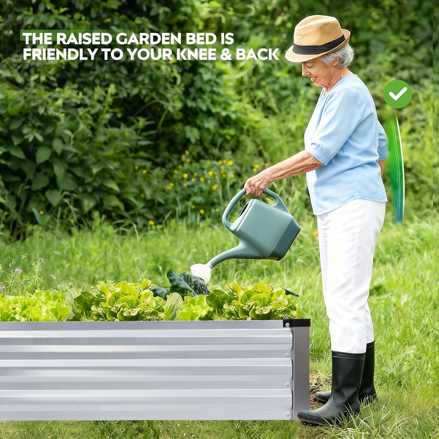 Metal Raised Garden Bed 8x2ft Set 2 Silver Outdoor Planter Kit