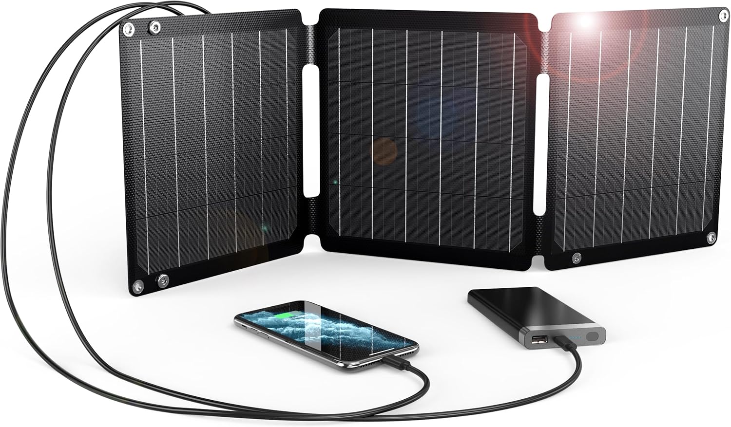 21W Ultra Light Foldable Solar Charger USB C Waterproof