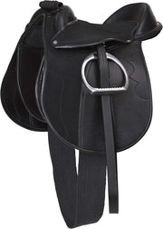 Synthetic Pony Saddle Set Black With Stirrups Straps