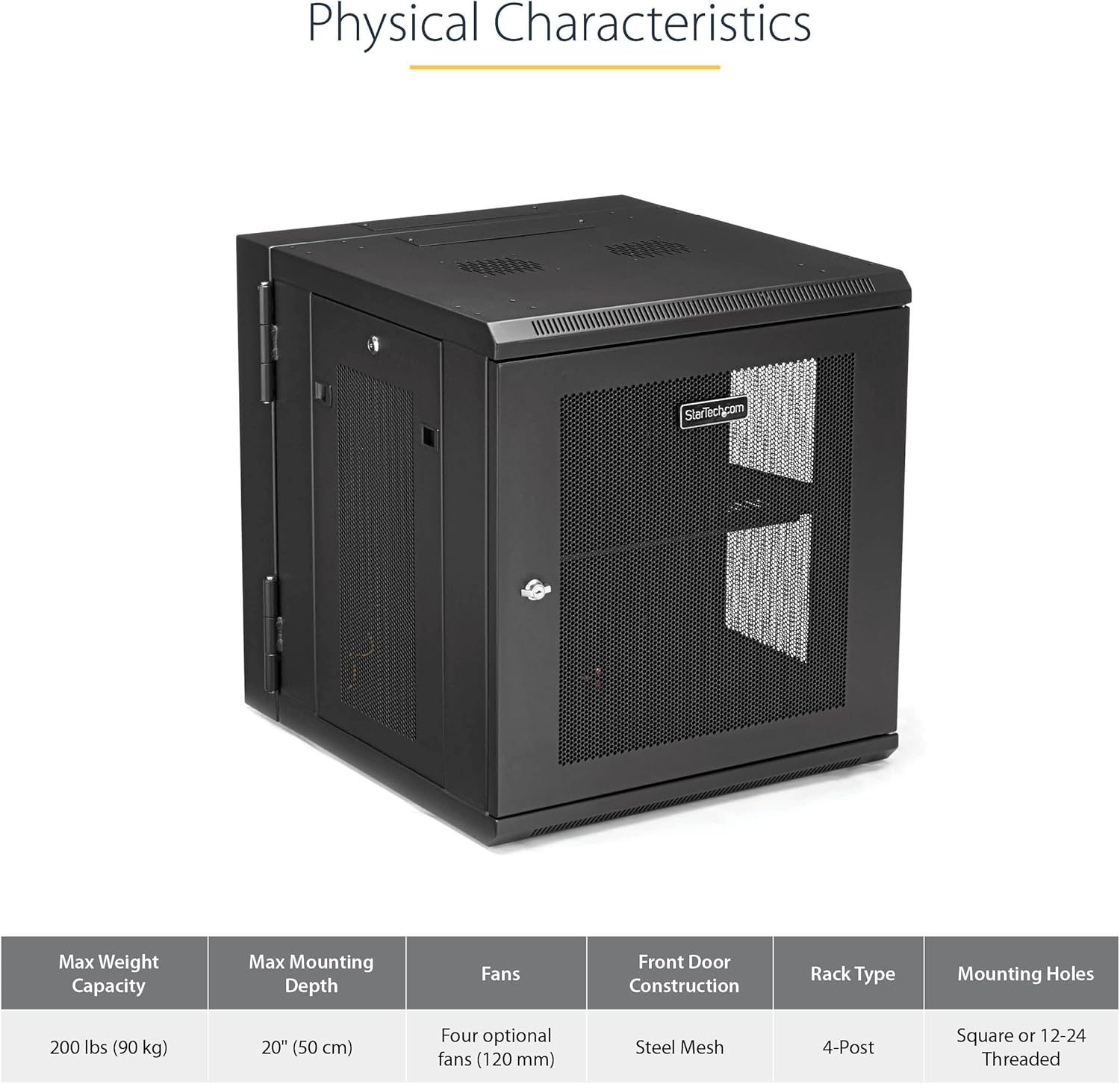 12U Wall Mount Server Rack Cabinet 19in 4 Post