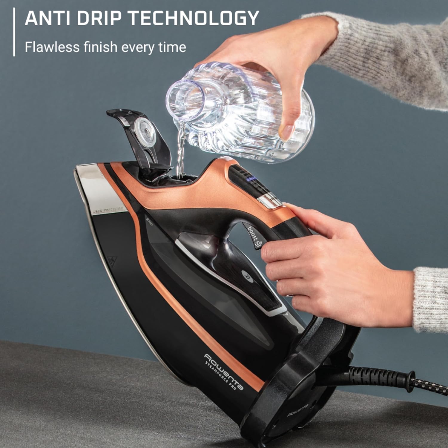 1850W Steam Iron Smart Screen 5 Presets Stainless Soleplate