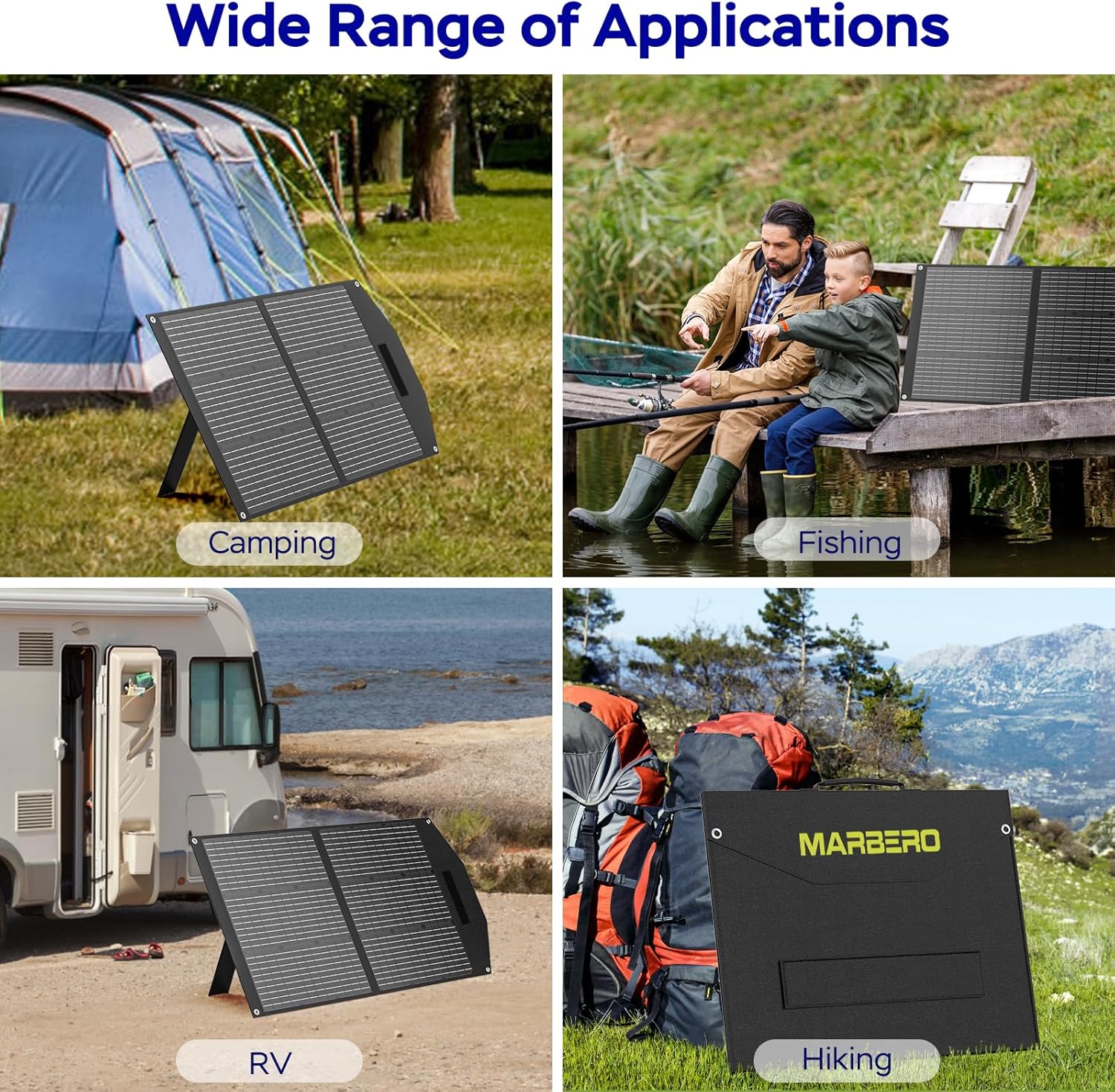 100W Portable Foldable Solar Panel Charger USB-C QC3.0 Camping RV Power