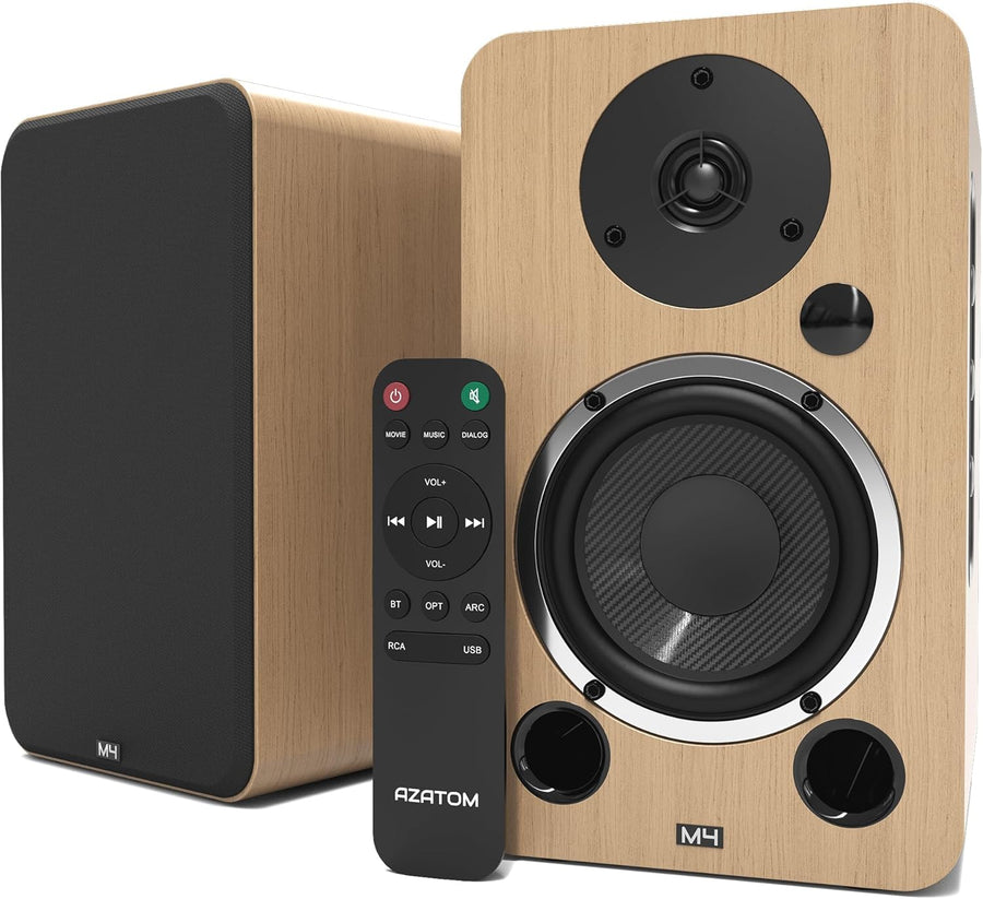 80W Bluetooth Bookshelf Speakers HiFi HDMI Optical RCA Remote