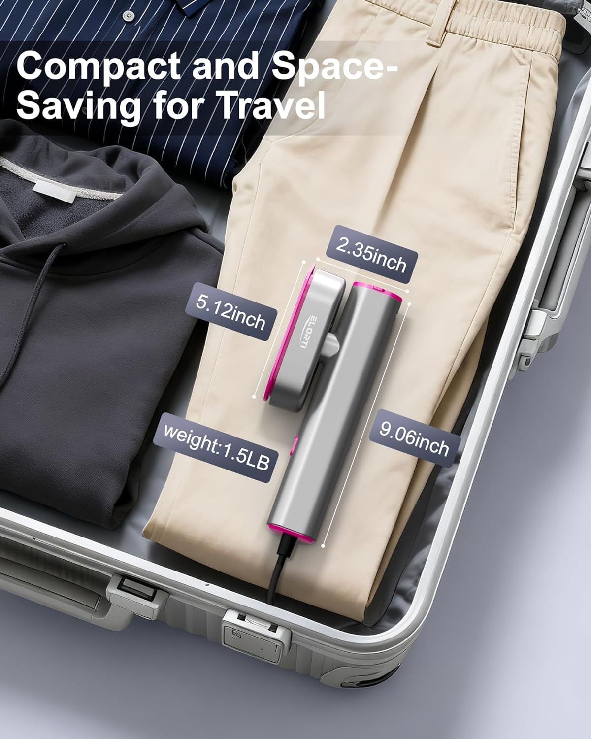 Travel Garment Steamer Portable Fast Heat Wrinkle Remover Dual Voltage