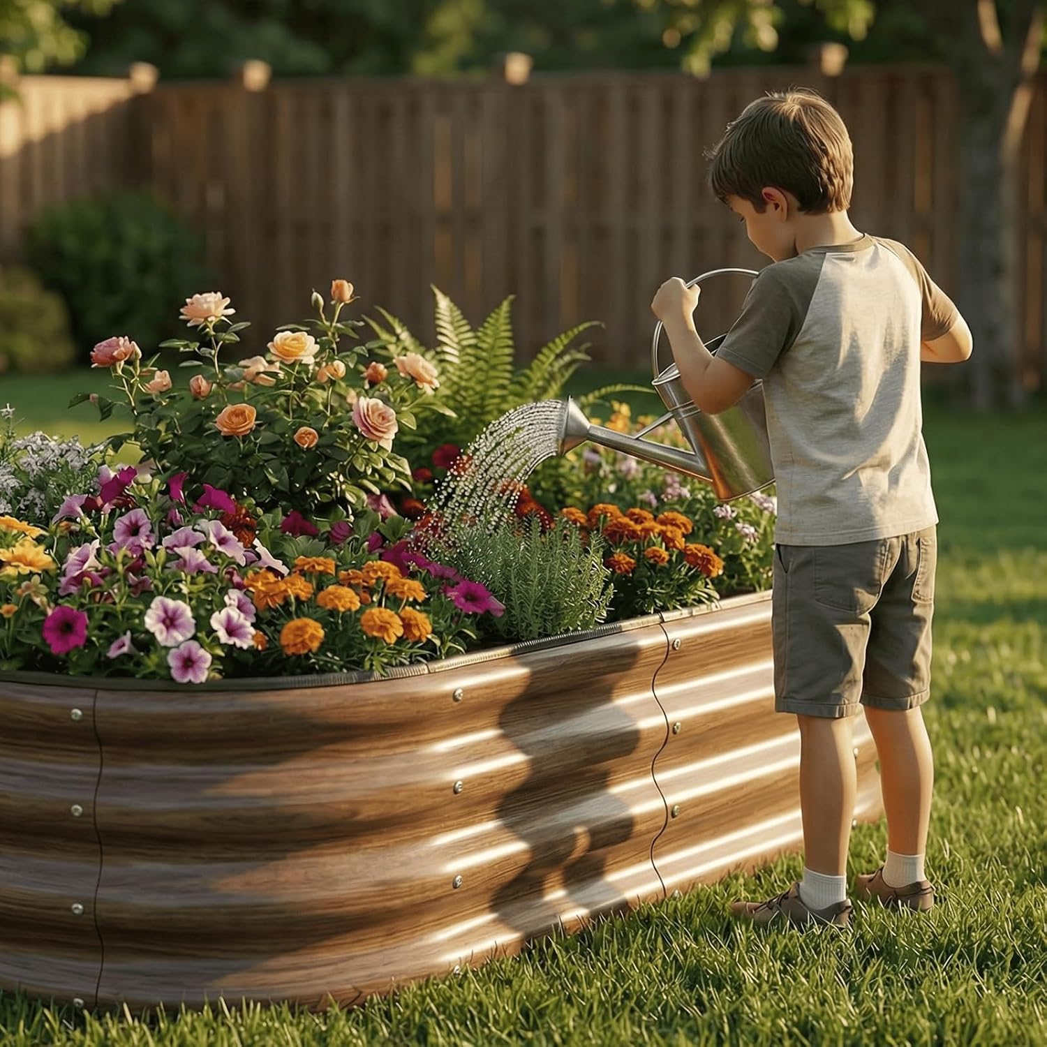 Raised Garden Bed 3 Pack 120cm Metal Planters Large Outdoor