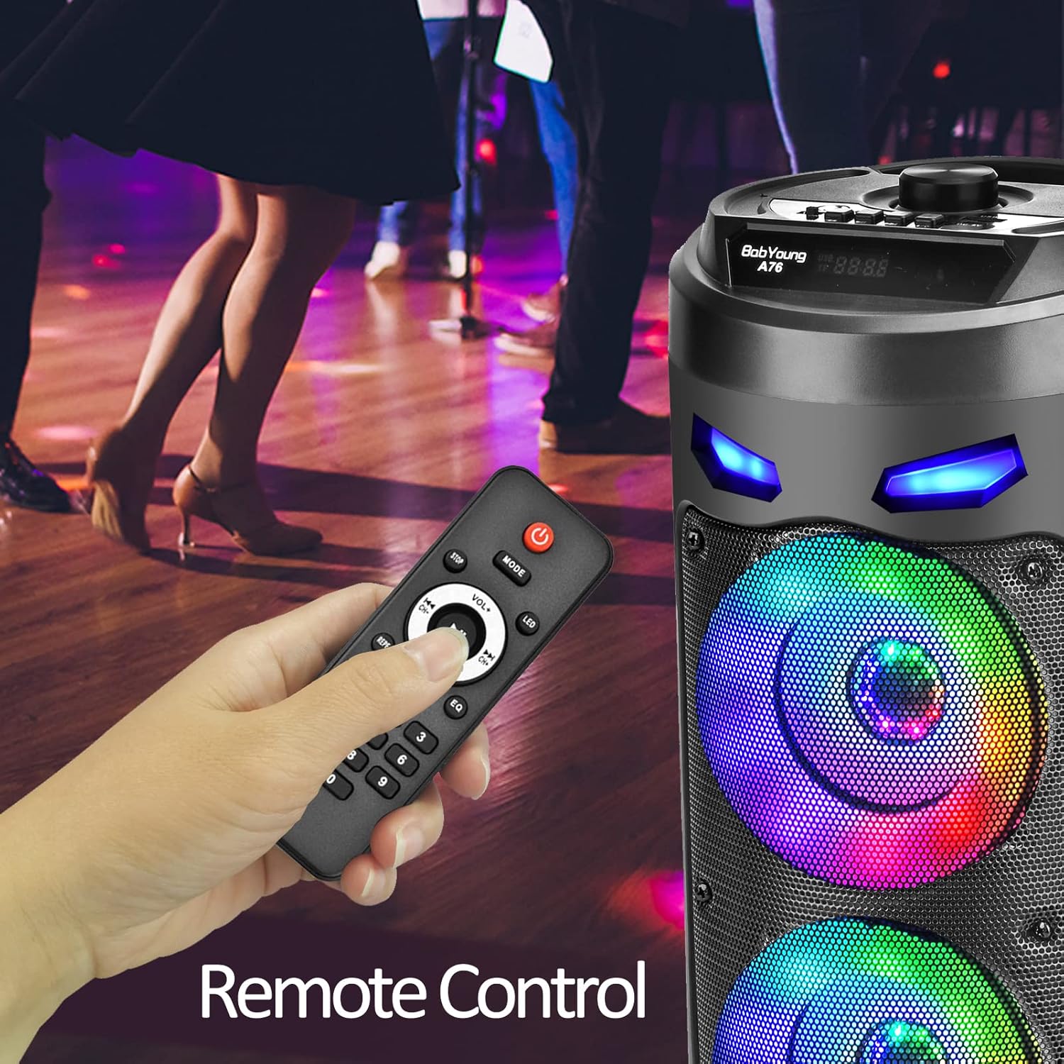 30W Bluetooth Speaker Portable LED Lights TWS AUX USB Loud