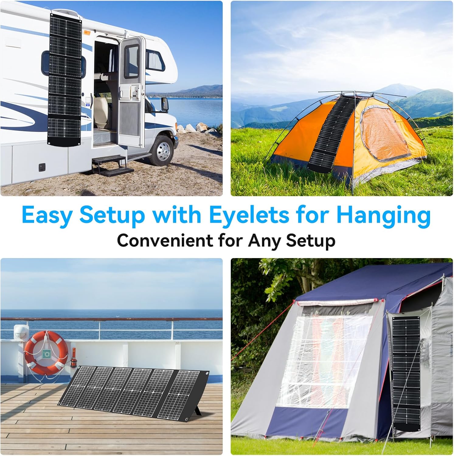 100W Foldable Solar Panel USB C DC Camping Charger