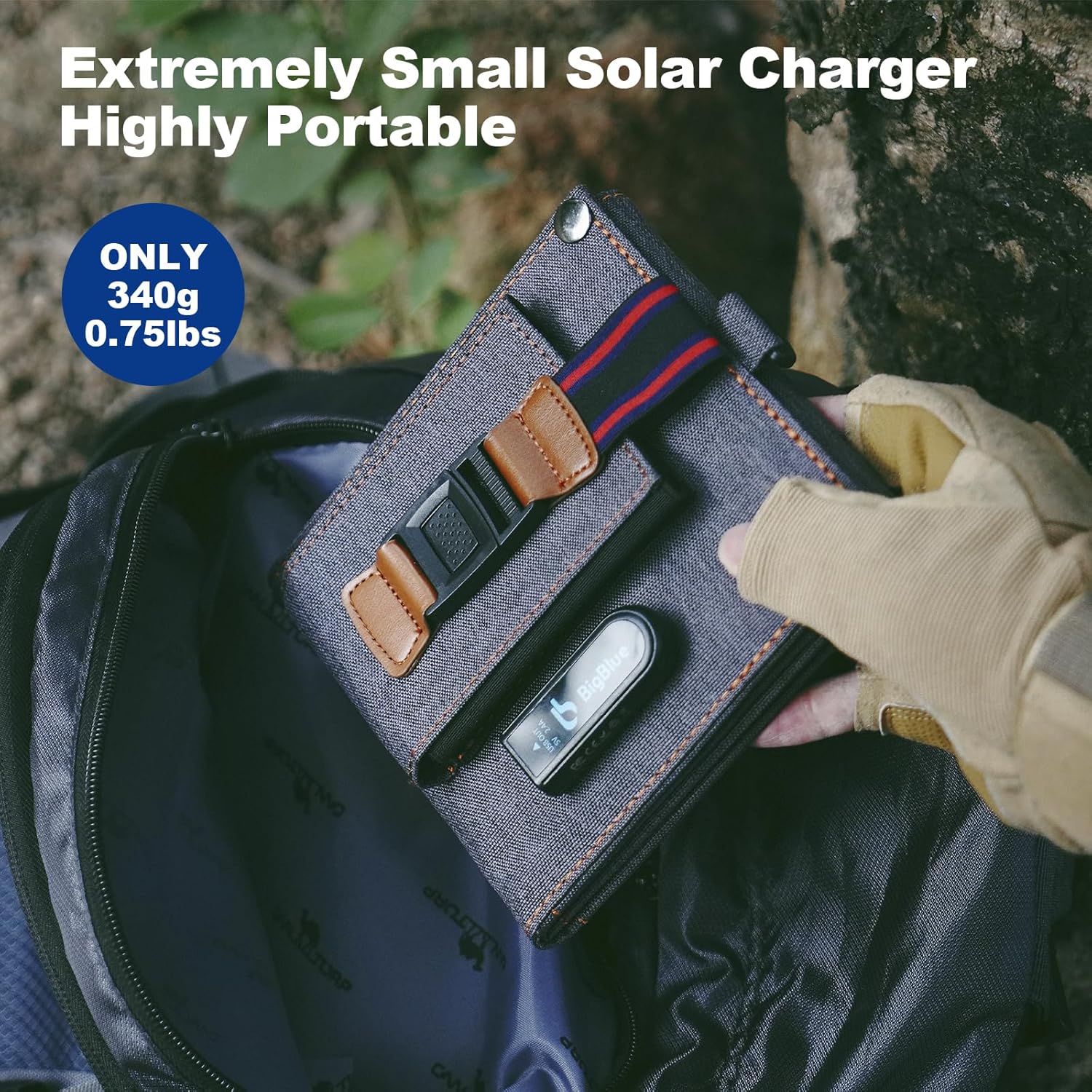 14W Foldable Solar Charger USB Waterproof Camping Travel