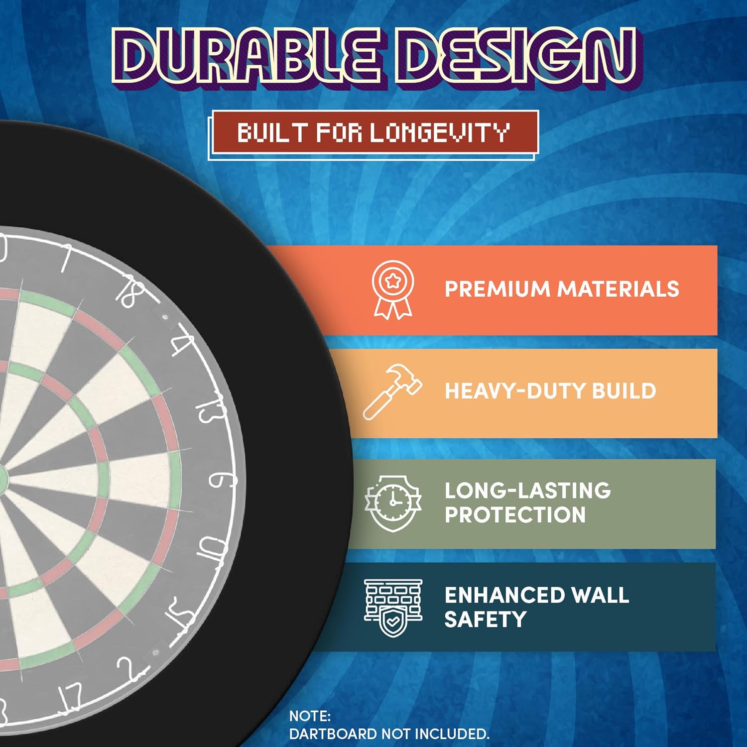 Dartboard Surround Ring Heavy Duty Wall Protector 68cm Universal