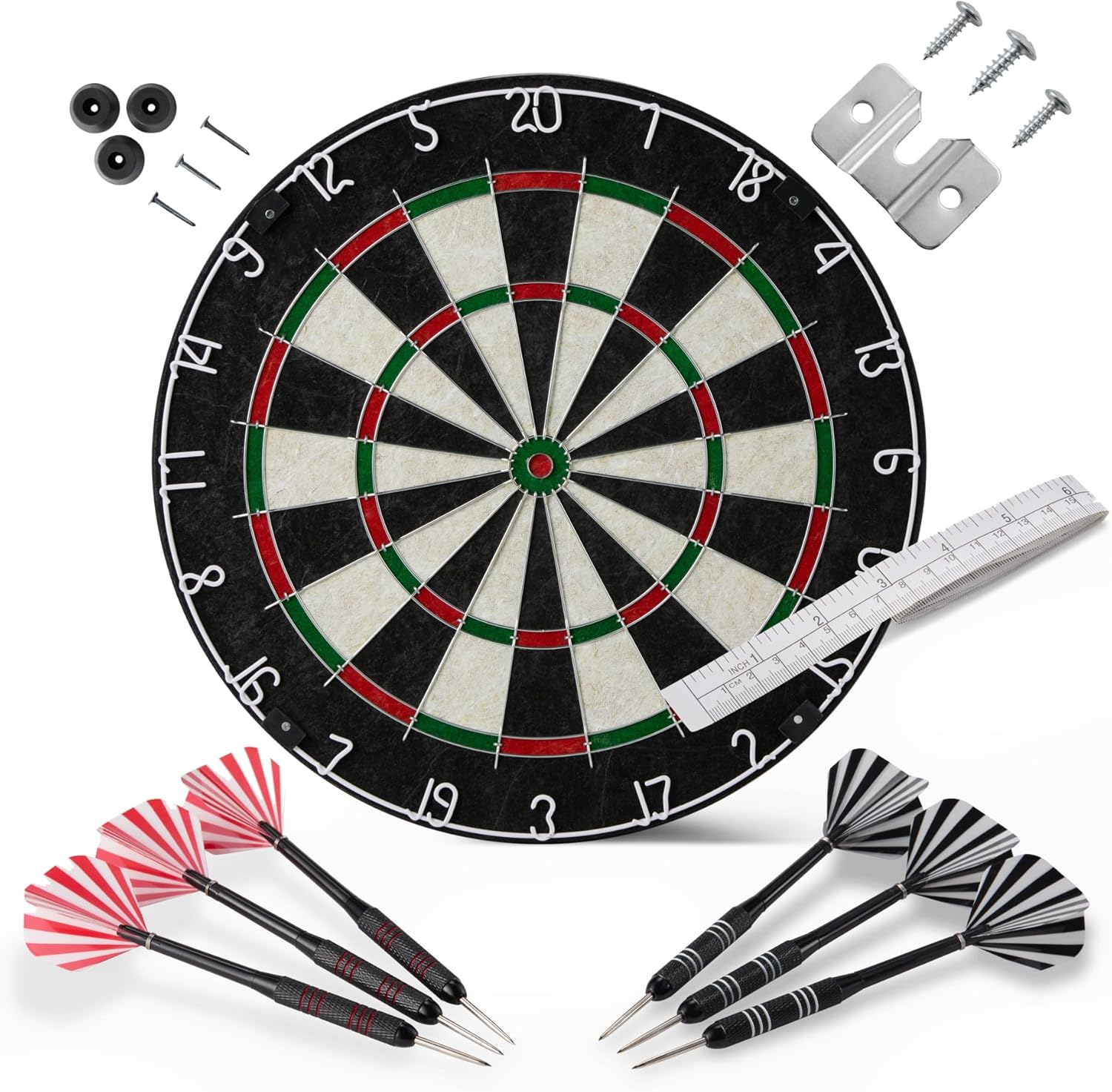 Bristle Dart Board Set Steel Tip Darts Regulation Size Complete