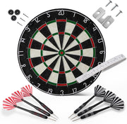 Bristle Dart Board Set Steel Tip Darts Regulation Size Complete
