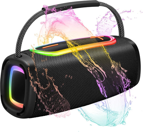 Portable Bluetooth Speaker 24W Bass LED Lights 36H Battery