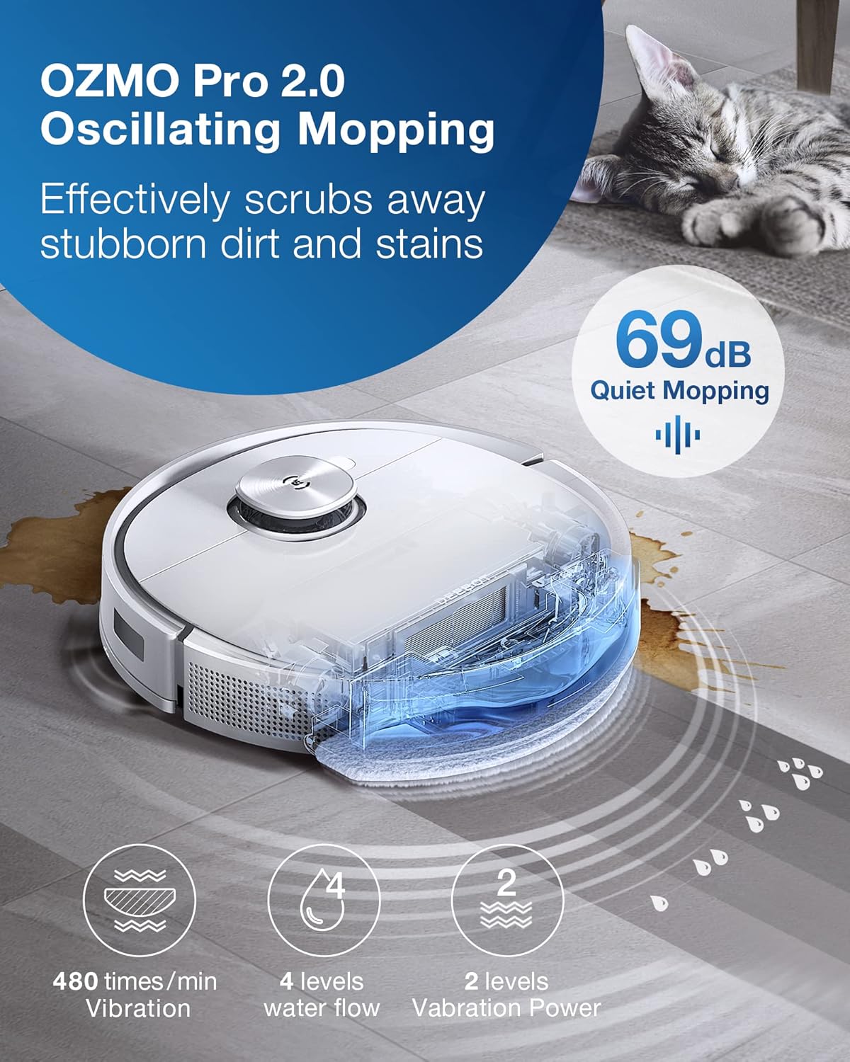 Robot Vacuum Mop Self Empty 3000Pa LiDAR Mapping Smart Clean