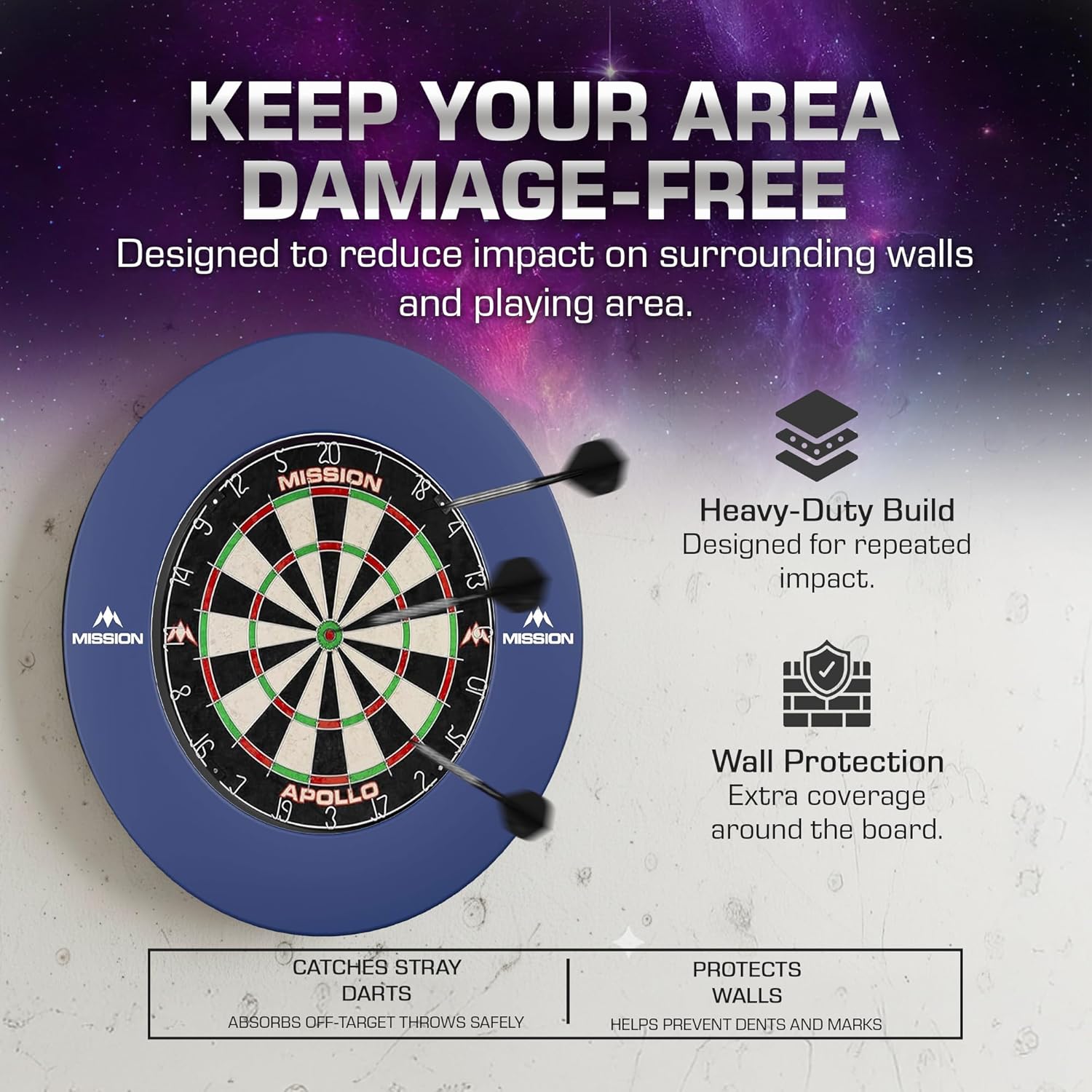 Dartboard Surround Ring Wall Protector 68cm Heavy Duty Foam