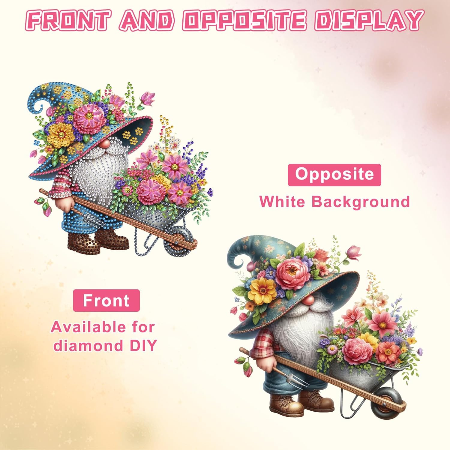 Gnome Diamond Painting Kit 20cm DIY 5D Rhinestone Hanging Decor