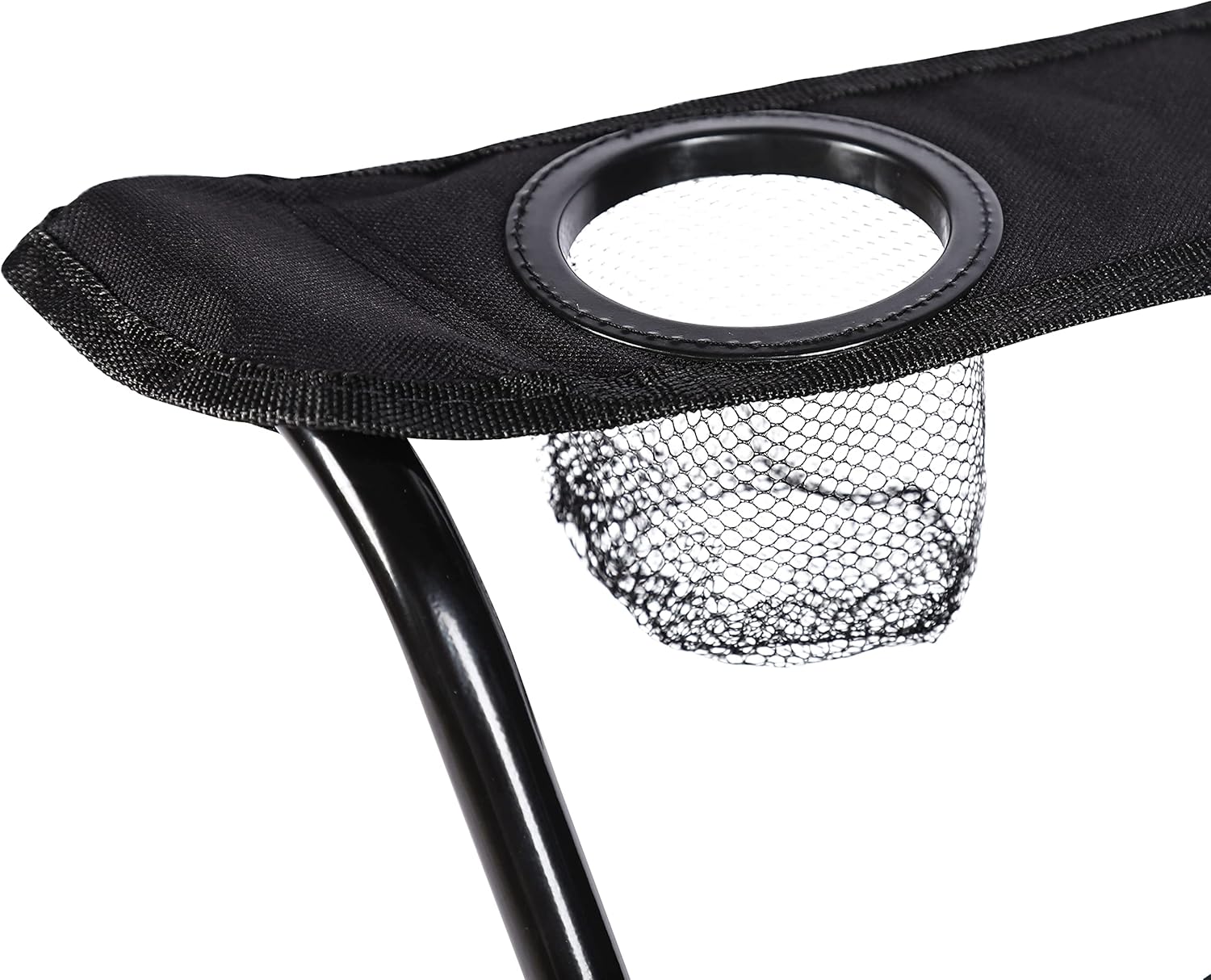 Folding Camping Chairs Set of 4 with Cup Holder Black