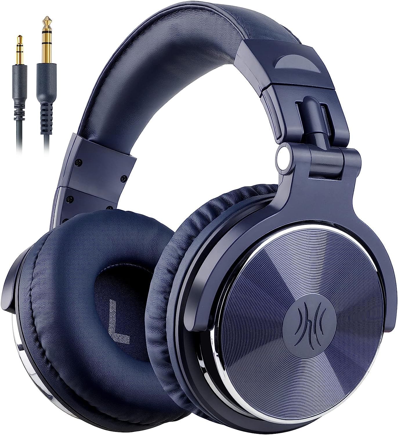 Wired Over Ear Studio Headphones 50mm Driver Foldable DJ Monitor Blue
