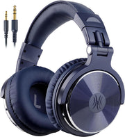 Wired Over Ear Studio Headphones 50mm Driver Foldable DJ Monitor Blue