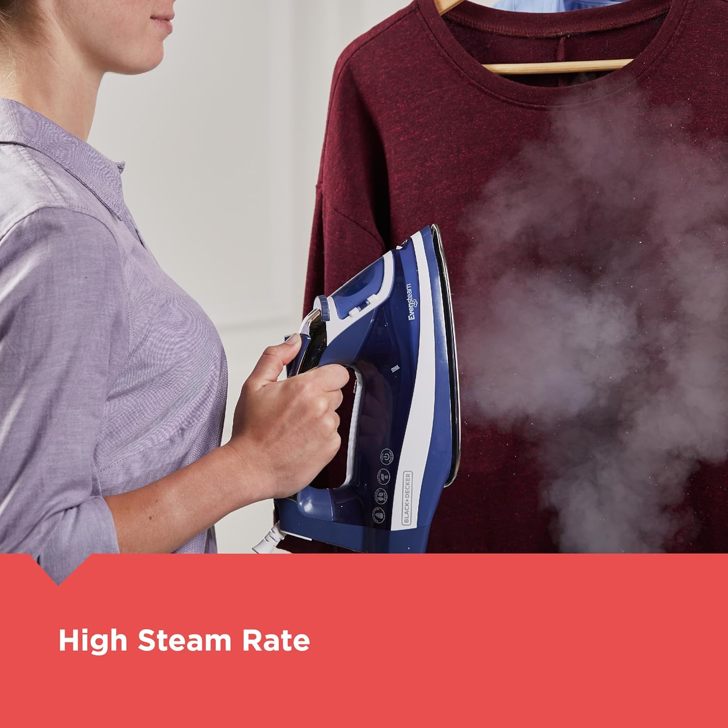 1200W Steam Iron Stainless Soleplate Smart Steam Auto Shut Off