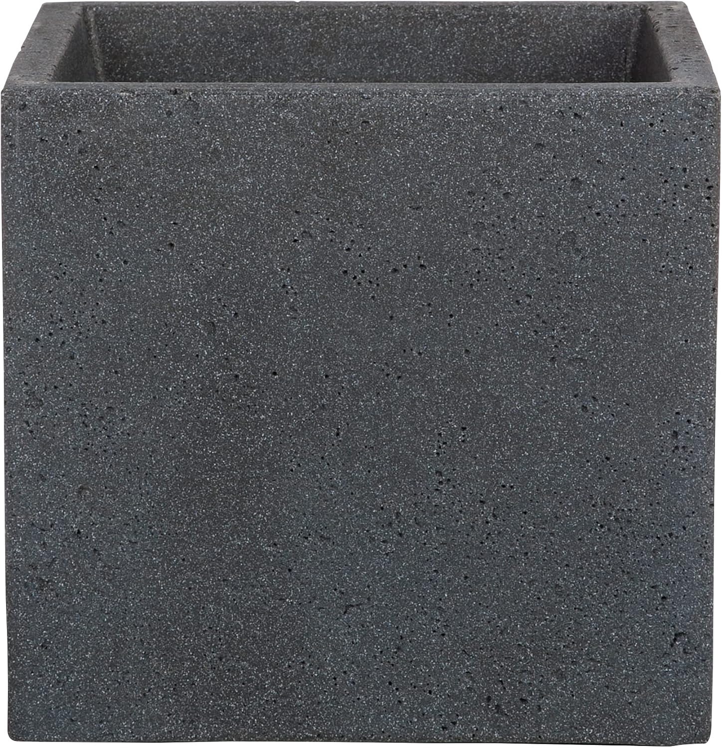 40cm Plant Pot Stony Black Concrete Effect Indoor Outdoor