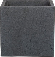 40cm Plant Pot Stony Black Concrete Effect Indoor Outdoor