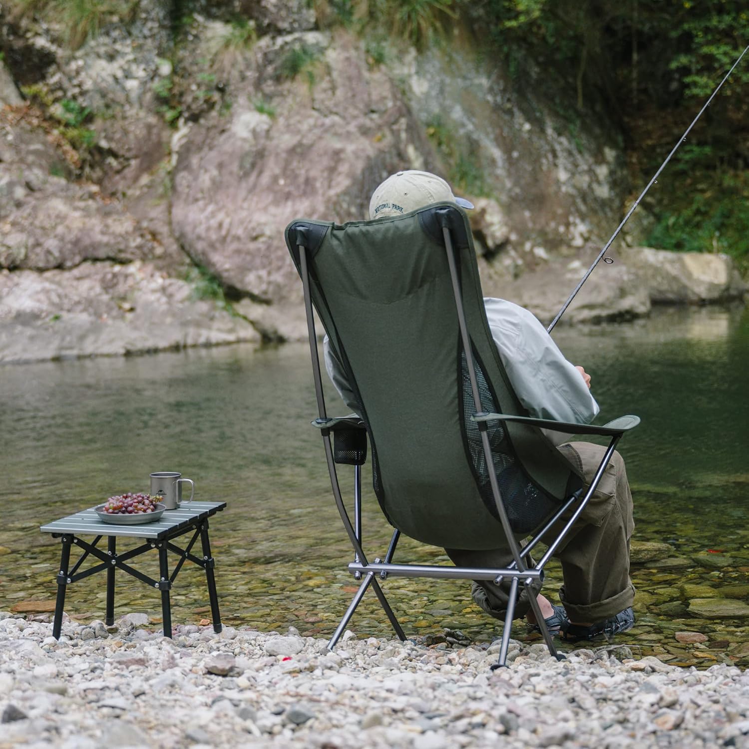 Ultralight Camping Chair Breathable 330lb Green