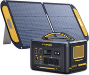 1500W Portable Power Station 828Wh LiFePO4 Solar Generator 110W Panel