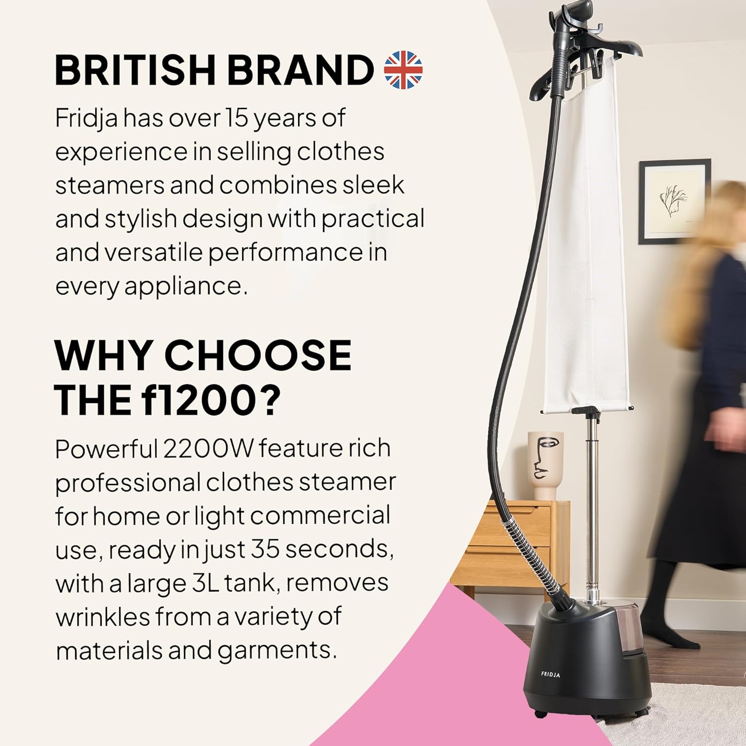 2200W Garment Steamer Pro 3L Tank Fast Heat Upright Clothes Steamer