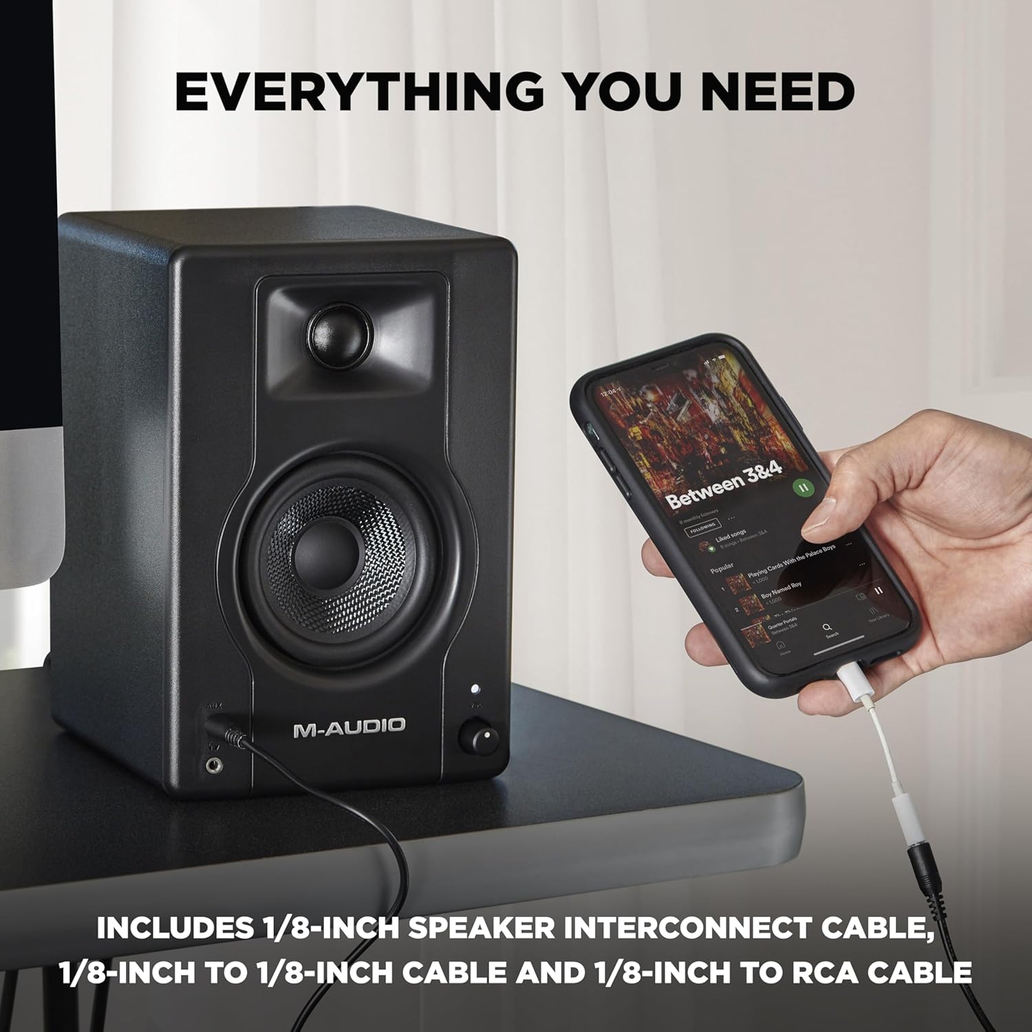 120W Studio Monitor Speakers 3.5" Desktop PC Recording Audio