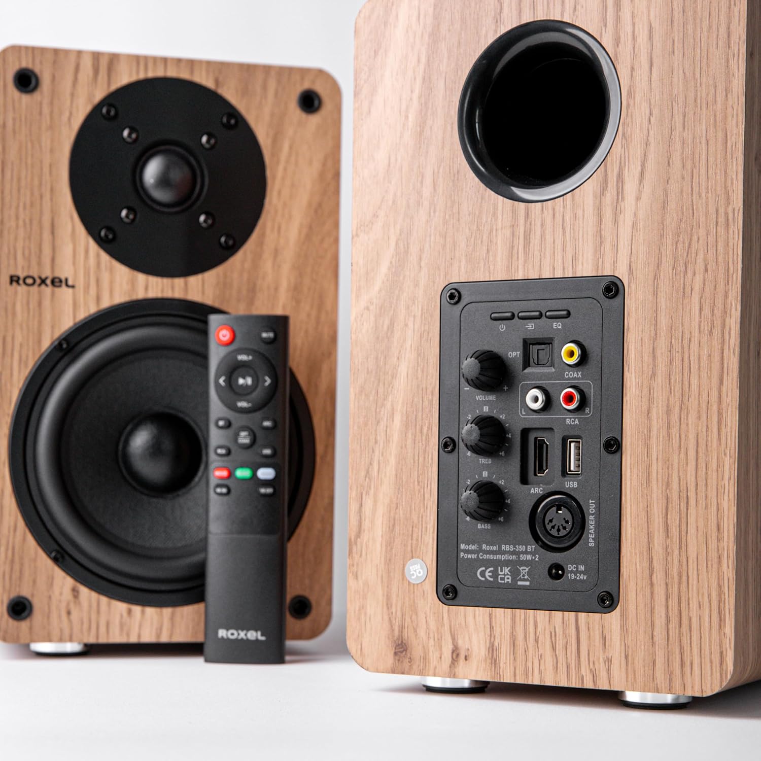 Active Bookshelf Speakers Bluetooth HDMI ARC 100W Stereo HiFi