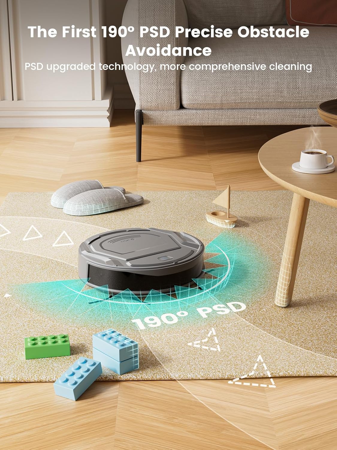Robot Vacuum 4000Pa Smart Cleaner Slim 7.9cm Pet Hair