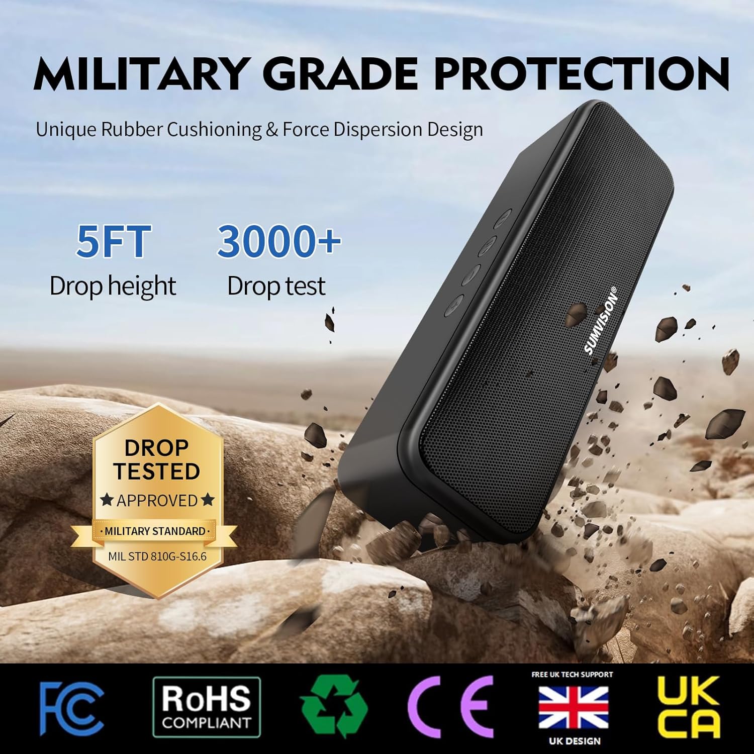 Portable Bluetooth Speaker 24H Playtime RGB Lights TWS USB-C
