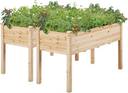 Set of 2 Raised Wooden Garden Beds Elevated Planter Box 120cm