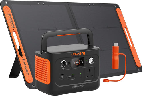 300W Portable Power Station 256Wh Solar Generator 100W Panel