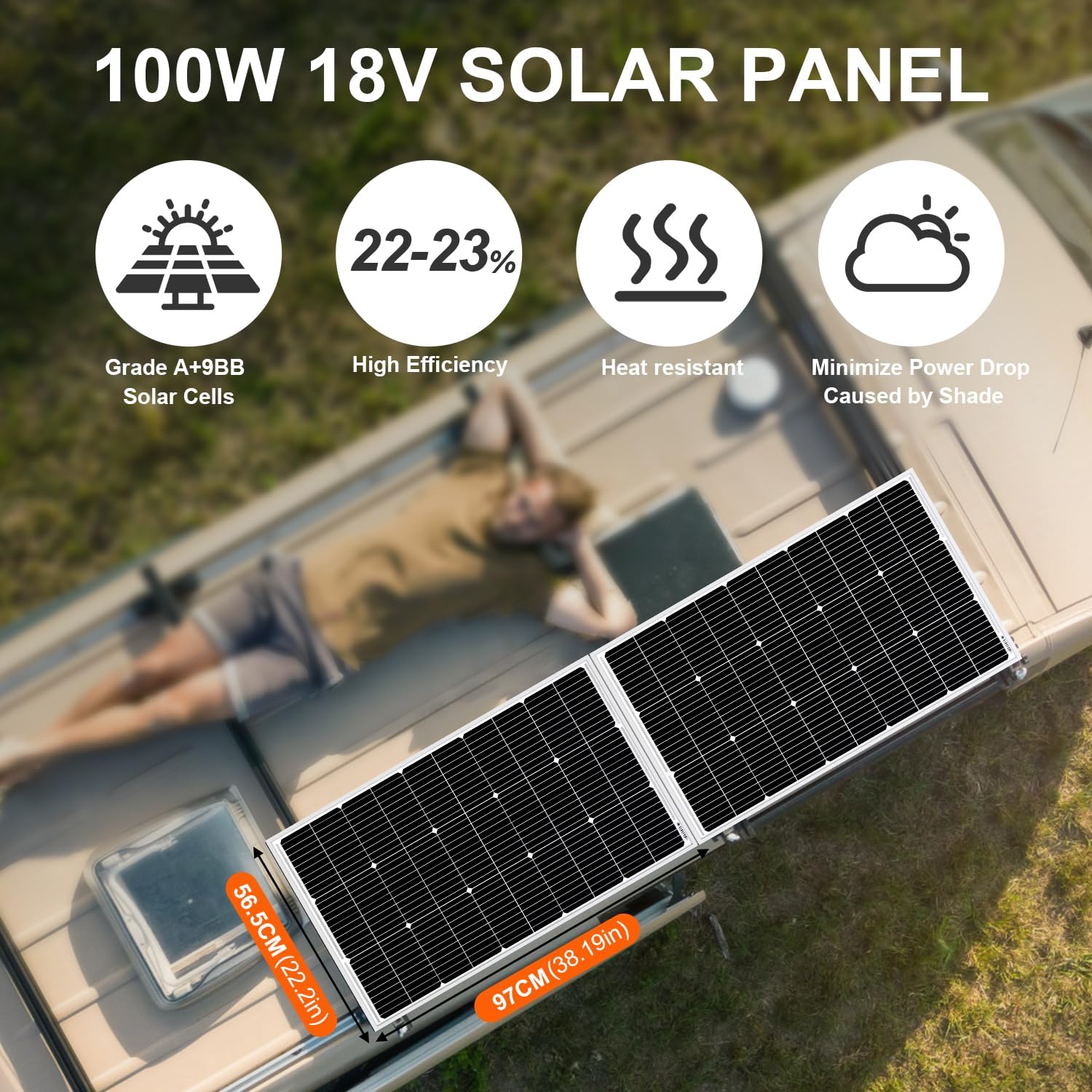 200W Solar Panel Kit 2 x 100W 18V with 20A Controller