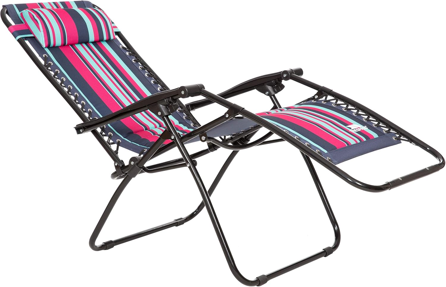 Padded Reclining Sun Lounger Chair Tropical Stripe