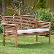 2 Seater Wooden Garden Sofa Bench with Cushions Patio Lounge Seat