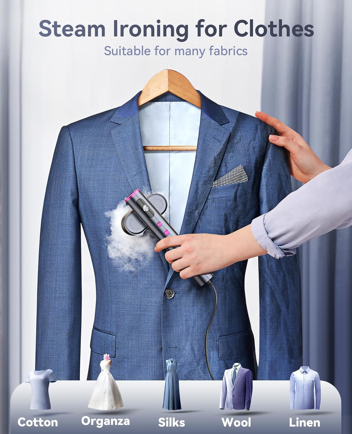Travel Clothes Steamer Dual Voltage 2 in 1 Iron Fast Heat LED
