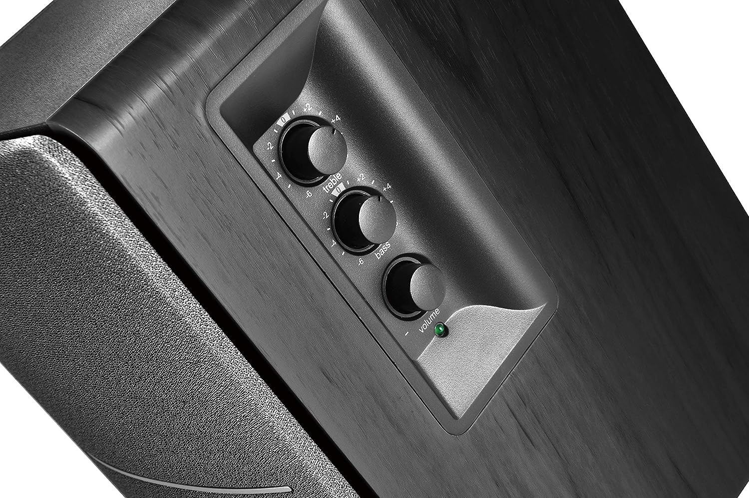 Active Bookshelf Speakers 42W Stereo Dual RCA Remote Wood Cabinet