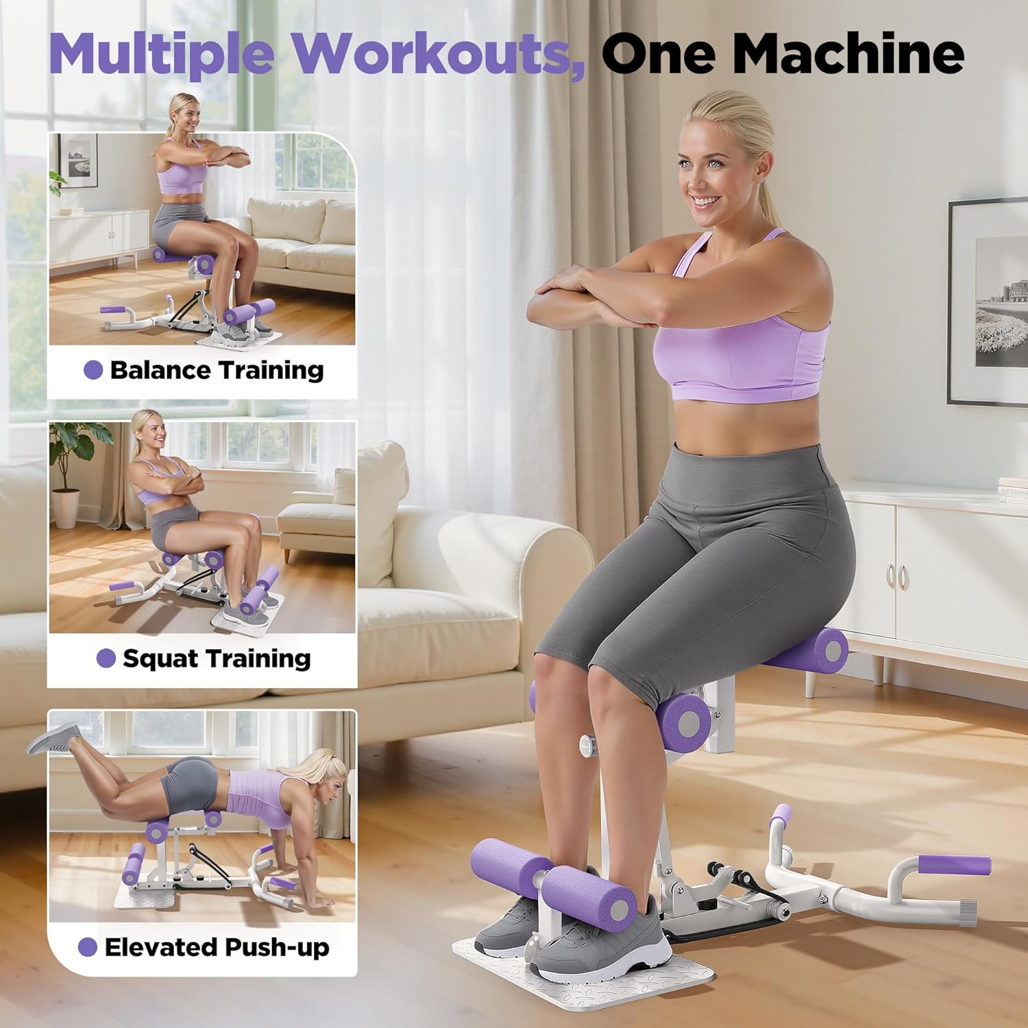 Deep Squat Machine Glute Leg Trainer Adjustable Home Gym
