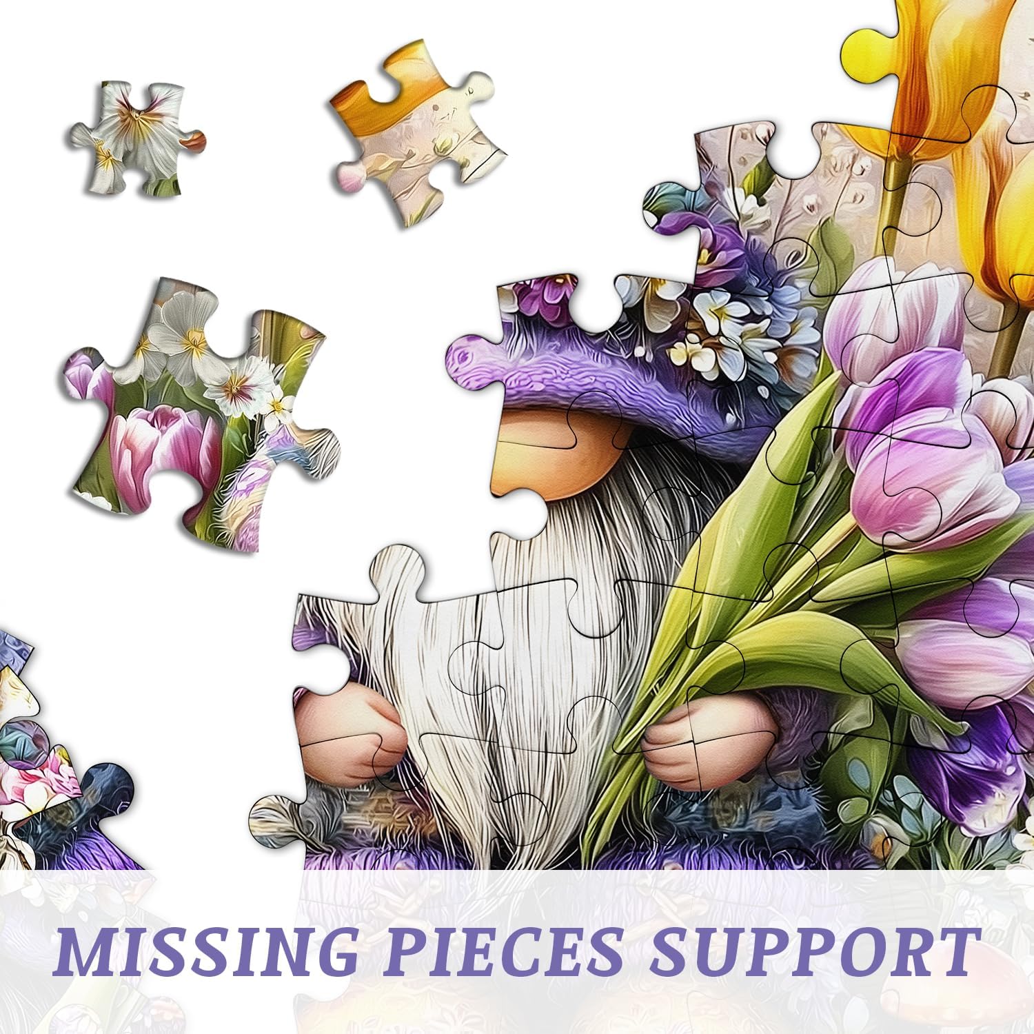 1000 Piece Gnome Puzzle Flower Garden Jigsaw Wall Art